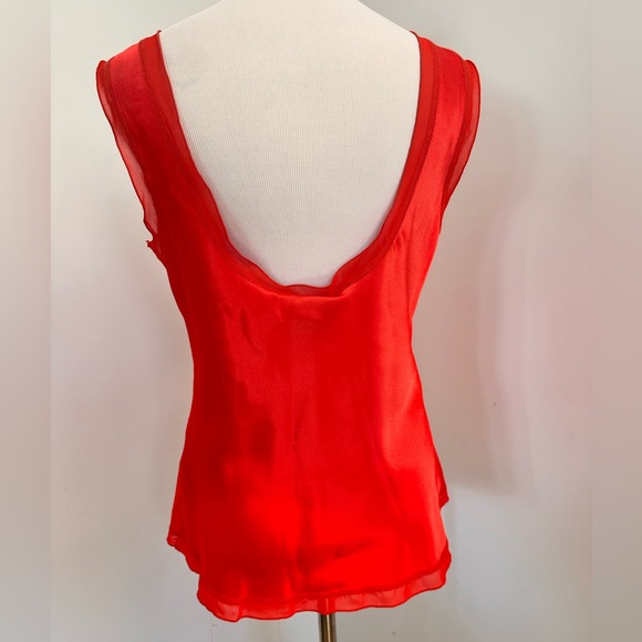 VINTAGE Women’s Red Silky Top - Picture 4 of 8